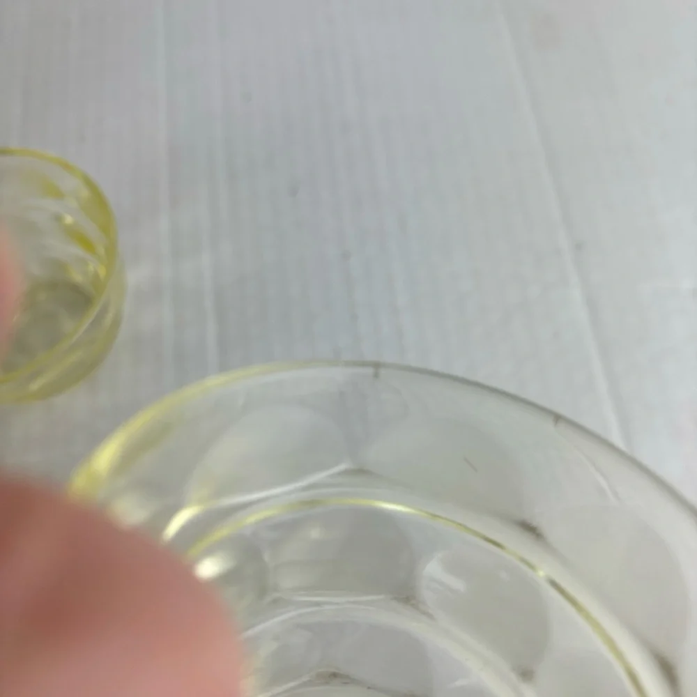 Set of Four Vintage Small Yellow Glass Bowls